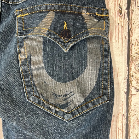AUTHENTIC True Religion Denim Y2K Bootcut Logo USA Made Jeans Size 33 x 33 EUC - Picture 4 of 16